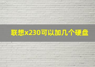 联想x230可以加几个硬盘