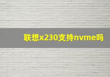 联想x230支持nvme吗