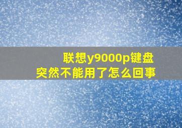 联想y9000p键盘突然不能用了怎么回事