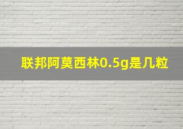 联邦阿莫西林0.5g是几粒