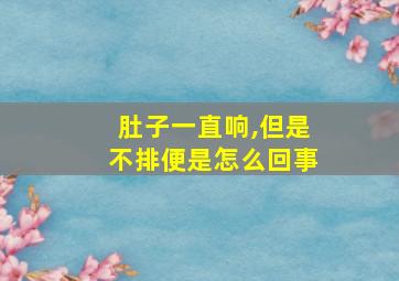 肚子一直响,但是不排便是怎么回事