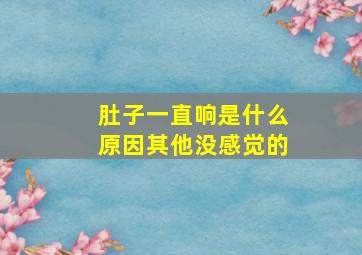 肚子一直响是什么原因其他没感觉的