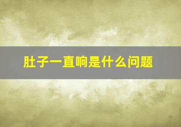 肚子一直响是什么问题