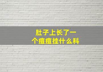 肚子上长了一个痘痘挂什么科