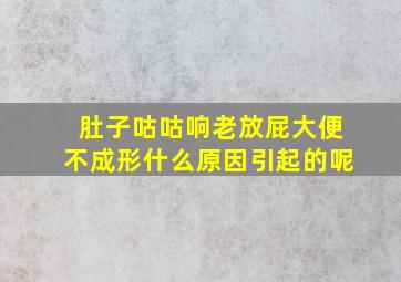 肚子咕咕响老放屁大便不成形什么原因引起的呢