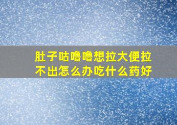 肚子咕噜噜想拉大便拉不出怎么办吃什么药好