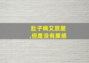 肚子响又放屁,但是没有屎感