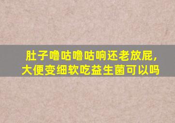 肚子噜咕噜咕响还老放屁,大便变细软吃益生菌可以吗