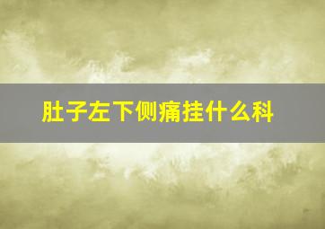 肚子左下侧痛挂什么科