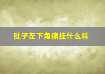 肚子左下角痛挂什么科