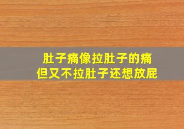 肚子痛像拉肚子的痛但又不拉肚子还想放屁