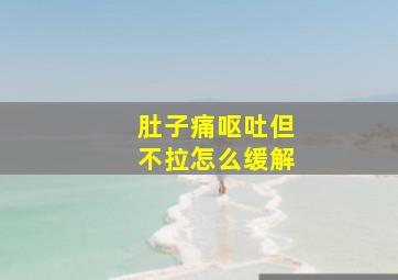 肚子痛呕吐但不拉怎么缓解