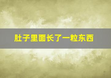 肚子里面长了一粒东西