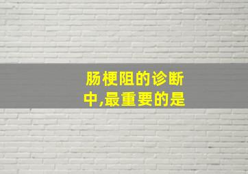 肠梗阻的诊断中,最重要的是