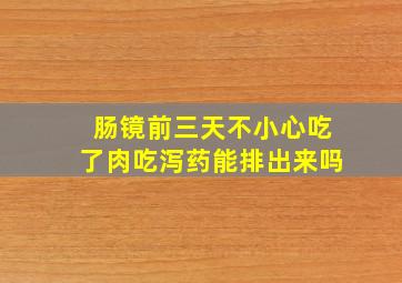 肠镜前三天不小心吃了肉吃泻药能排出来吗