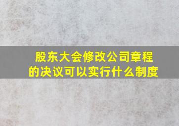 股东大会修改公司章程的决议可以实行什么制度