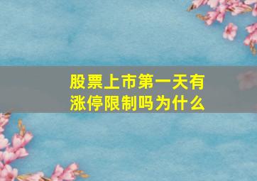 股票上市第一天有涨停限制吗为什么