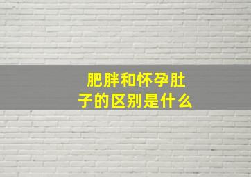 肥胖和怀孕肚子的区别是什么