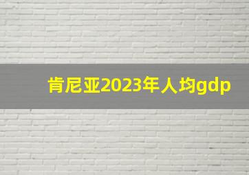 肯尼亚2023年人均gdp