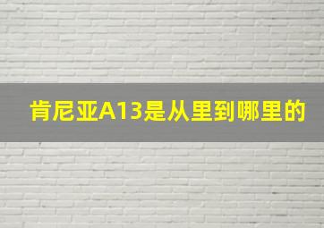 肯尼亚A13是从里到哪里的