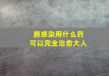 肺感染用什么药可以完全治愈大人