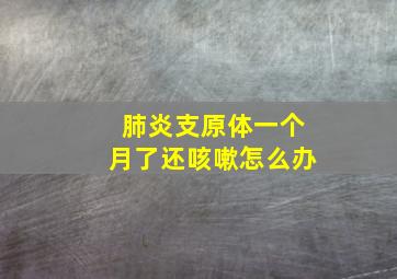 肺炎支原体一个月了还咳嗽怎么办