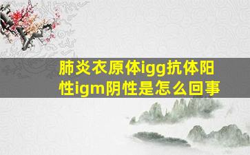 肺炎衣原体igg抗体阳性igm阴性是怎么回事