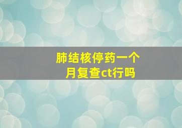 肺结核停药一个月复查ct行吗