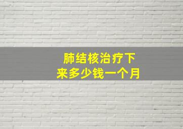 肺结核治疗下来多少钱一个月