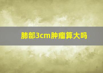 肺部3cm肿瘤算大吗