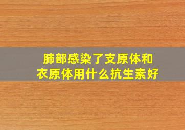 肺部感染了支原体和衣原体用什么抗生素好