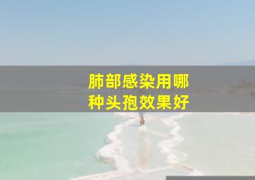 肺部感染用哪种头孢效果好