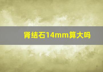 肾结石14mm算大吗