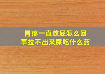 胃疼一直放屁怎么回事拉不出来屎吃什么药