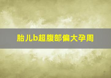 胎儿b超腹部偏大孕周