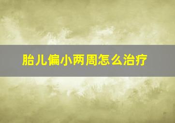 胎儿偏小两周怎么治疗