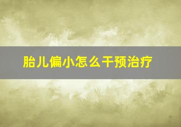 胎儿偏小怎么干预治疗