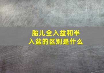 胎儿全入盆和半入盆的区别是什么