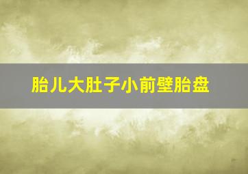 胎儿大肚子小前壁胎盘