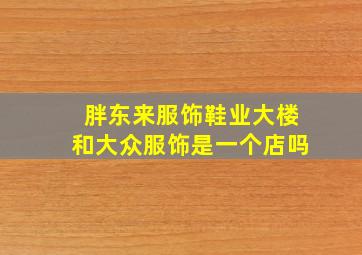 胖东来服饰鞋业大楼和大众服饰是一个店吗