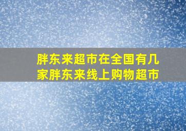 胖东来超市在全国有几家胖东来线上购物超市