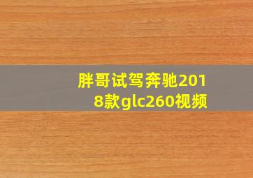 胖哥试驾奔驰2018款glc260视频