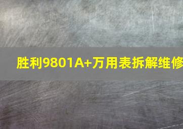 胜利9801A+万用表拆解维修