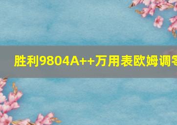 胜利9804A++万用表欧姆调零