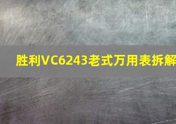 胜利VC6243老式万用表拆解