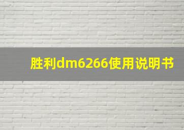 胜利dm6266使用说明书