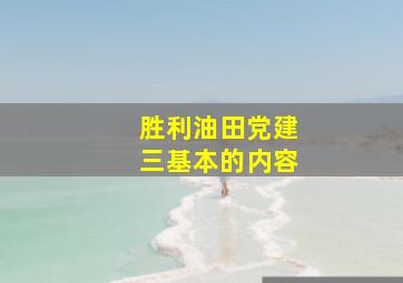 胜利油田党建三基本的内容