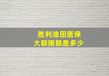 胜利油田医保大额限额是多少