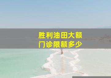 胜利油田大额门诊限额多少