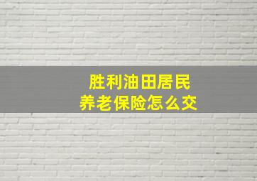 胜利油田居民养老保险怎么交